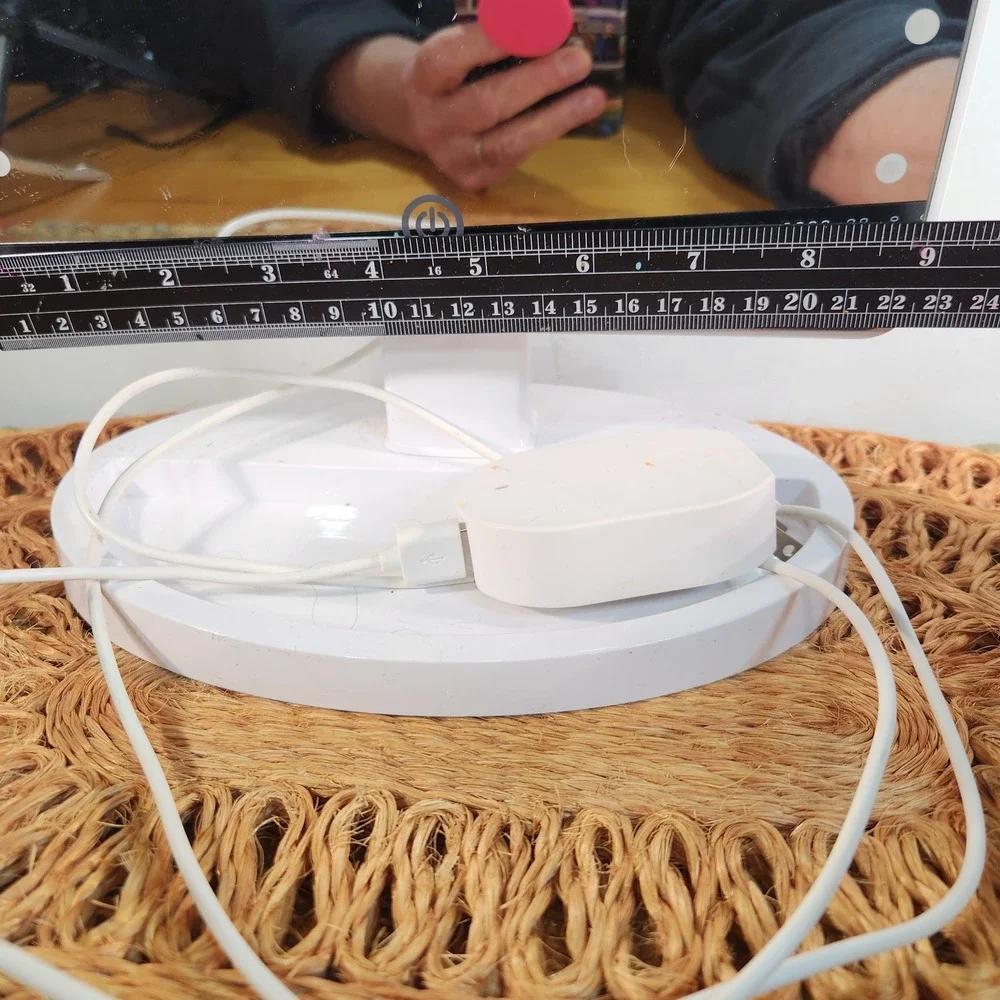 LED Lighted Makeup Mirror White Tabletop Vanity Mirror with USB Power Adapter
